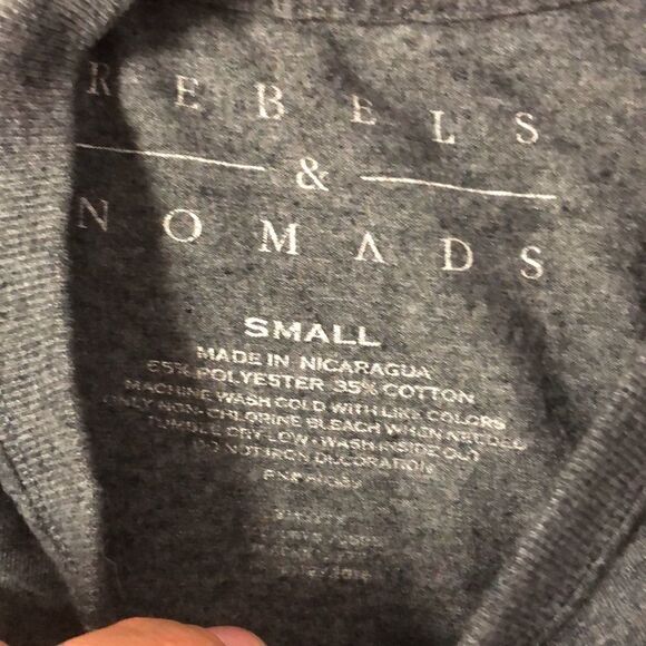 Rebels & Nomads S Gray Cotton Blend Short Sleeve CA Tee - Picture 7 of 7